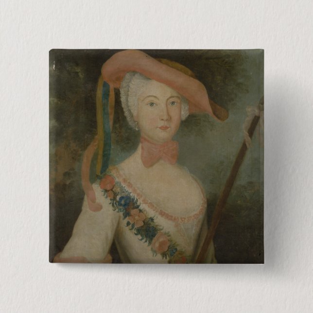 Self Portrait, c.1725-40 15 Cm Square Badge (Front)
