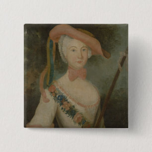 Self Portrait, c.1725-40 15 Cm Square Badge