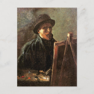 Self-Portrait, Dark Hat, Easel Van Gogh Fine Art Postcard