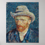 Self portrait de Van Gogh Poster<br><div class="desc">Poster with a self portrait of Van Gogh.</div>