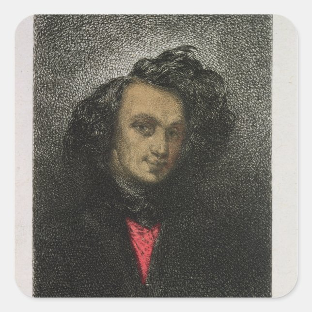 Self portrait, dressed for 'Hernani' Square Sticker (Front)