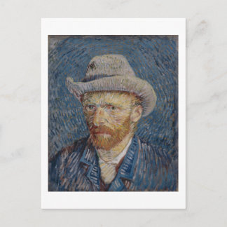 Self-Portrait Grey Felt Hat, Van Gogh Fine Art Postcard