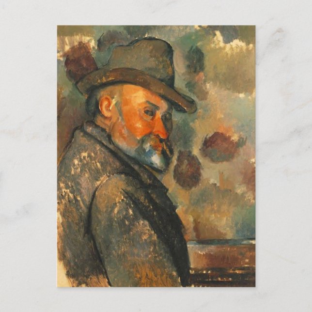 Self-Portrait in a Felt Hat by Paul Cezanne Postca Postcard (Front)