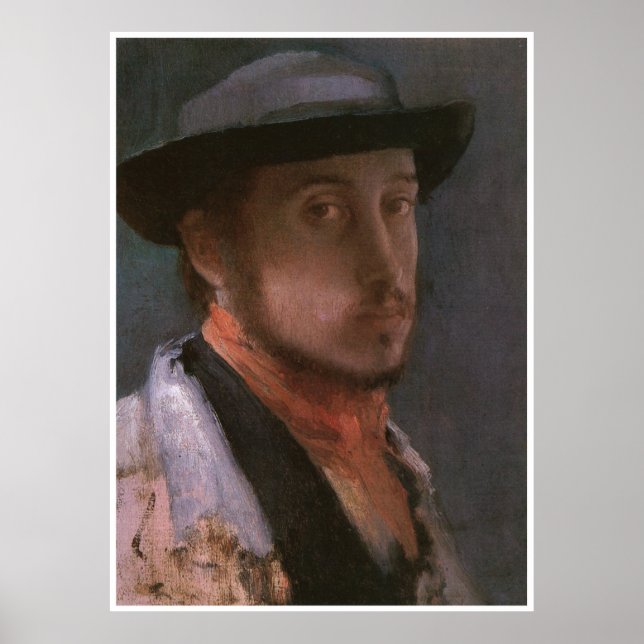 Self-Portrait in a Soft Hat, Edgar Degas 1857 Poster (Front)
