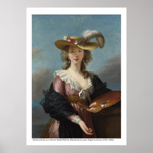 Self-portrait in a Straw Hat 1782 Poster (Front)