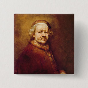 Self Portrait in at the Age of 63, 1669 15 Cm Square Badge