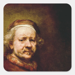 Self Portrait in at the Age of 63, 1669 Square Sticker