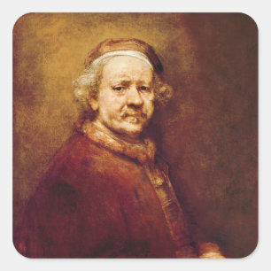 Self Portrait in at the Age of 63, 1669 Square Sticker