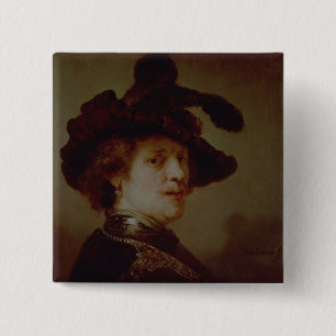 Self Portrait in Fancy Dress, 1635-36 15 Cm Square Badge