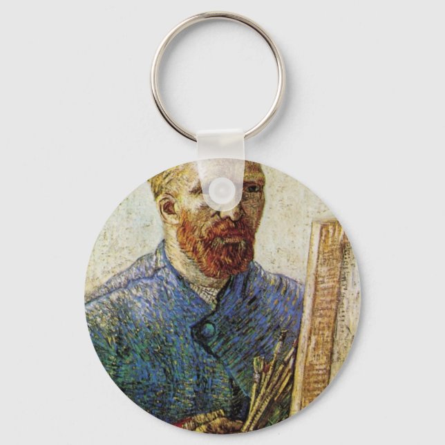 Self-Portrait in Front of the Easel by van Gogh Key Ring (Front)