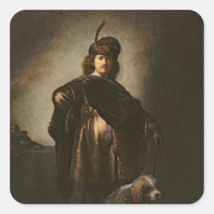 Self Portrait in Oriental Costume, 1631 Square Sticker