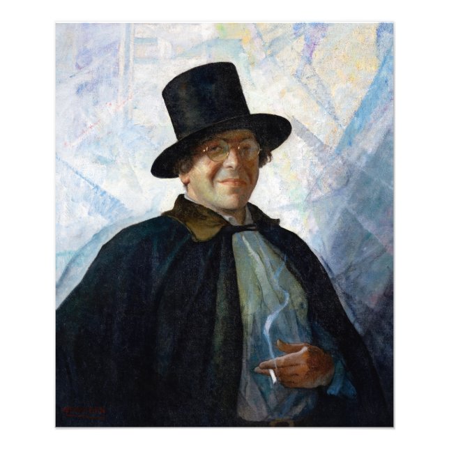 Self-Portrait in Top Hat and Cape by N. C. Wyeth Photo Print (Front)