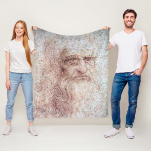 Self Portrait, Leonardo da Vinci Fleece Blanket