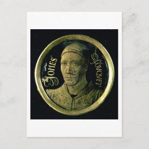 Self portrait medallion, c.1450 (enamel on copper) postcard