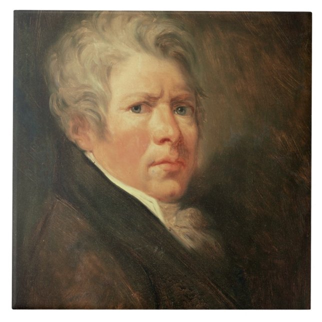 Self Portrait (oil on panel) Tile (Front)