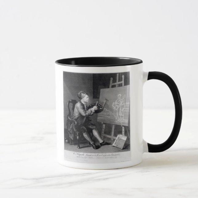 Self Portrait Painting the Comic Muse Mug (Right)