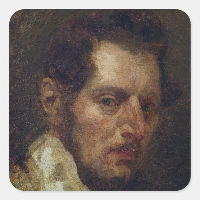 Self portrait square sticker (Front)