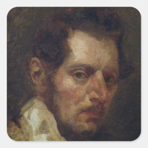 Self portrait square sticker