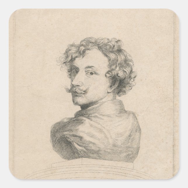 Self-portrait Square Sticker (Front)