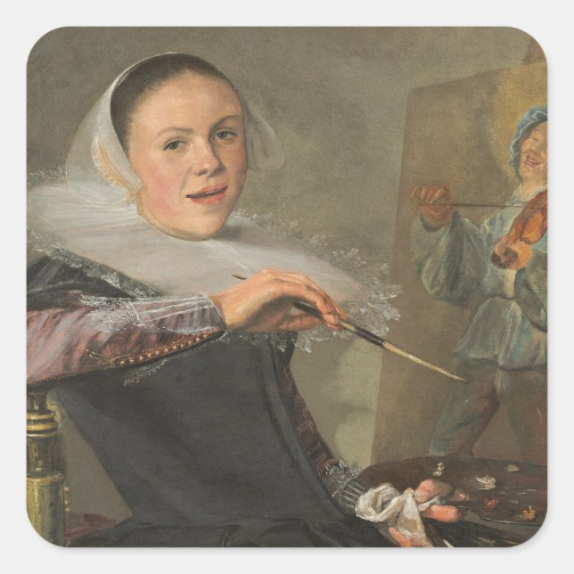 Self-Portrait Square Sticker (Front)