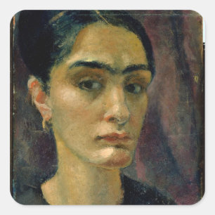 Self portrait square sticker