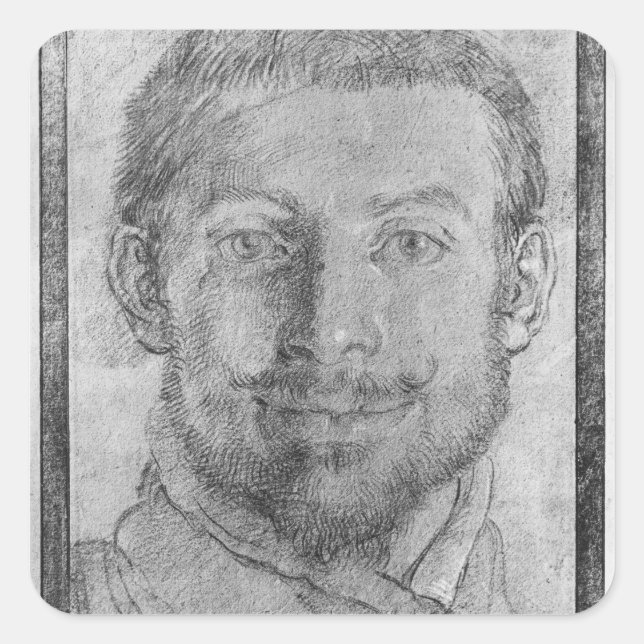 Self portrait square sticker (Front)
