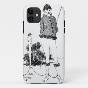 Self Portrait Tied to a Herm (engraving) (b&w phot iPhone 11 Case