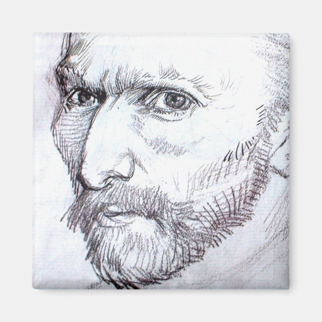 Self-Portrait Van Gogh Fine Art Drawing Magnet (Front)