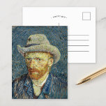 Self-Portrait | Vincent van Gogh Postcard<br><div class="desc">Self-Portrait with Grey Felt Hat (1887) by Dutch post-impressionist artist Vincent Van Gogh. Van Gogh often used himself as a model for practicing figure painting. It is clear that he had studied the technique of pointillism, but his brushstrokes are not systematic and he has applied the marks in his own...</div>