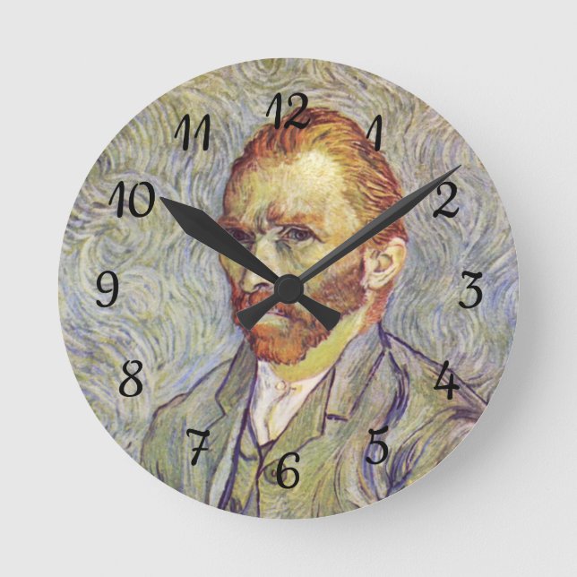   Self-portrait Vincent Willem van Gogh  Round Clock (Front)