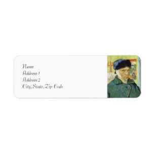 Self Portrait with Bandaged Ear by Van Gogh Return Address Label