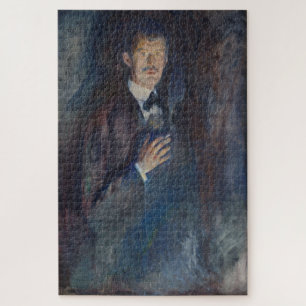 Self-Portrait with Cigarette (1895) – Edvard Munch Jigsaw Puzzle