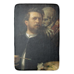 Self-Portrait With Death as a Fiddler (by Böcklin) Bath Mat