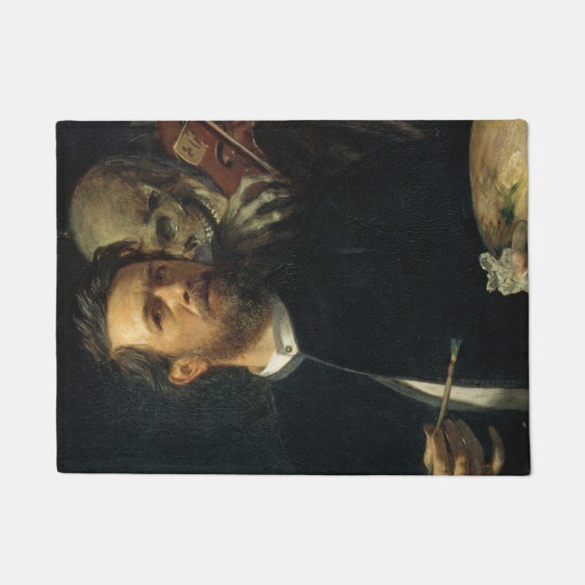 Self-Portrait With Death as a Fiddler (by Böcklin) Doormat (Front)