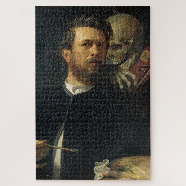 Self-Portrait With Death as a Fiddler (by Böcklin) Jigsaw Puzzle (Vertical)