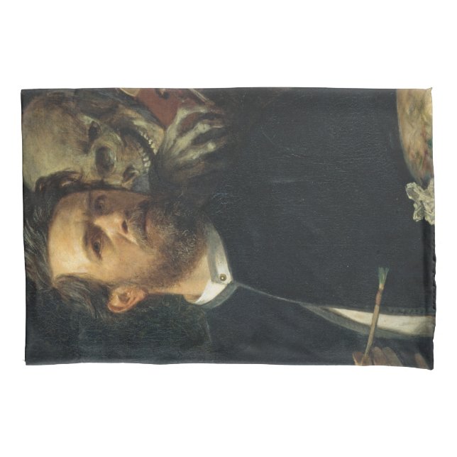 Self-Portrait With Death as a Fiddler (by Böcklin) Pillowcase (Front-Left)