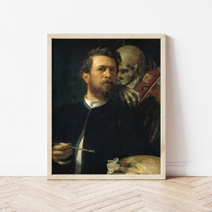 Self-Portrait with Fiddling Death   Arnold Böcklin Poster
