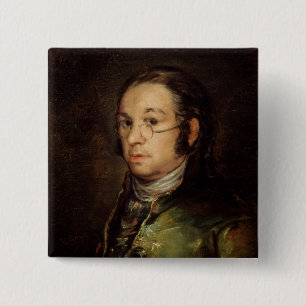 Self Portrait with Glasses, 1788-98 15 Cm Square Badge