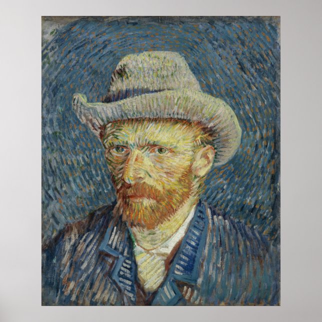 Self-Portrait with Grey Felt Hat Van Gogh Poster (Front)