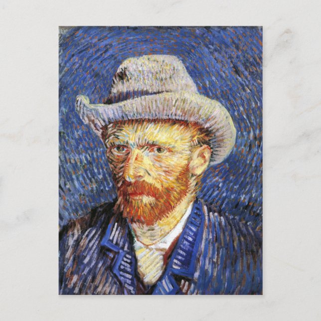 Self Portrait with Grey Felt Hat, Vincent Van Gogh Postcard (Front)
