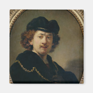 Self Portrait with Hat and Gold Chain, 1633 Magnet