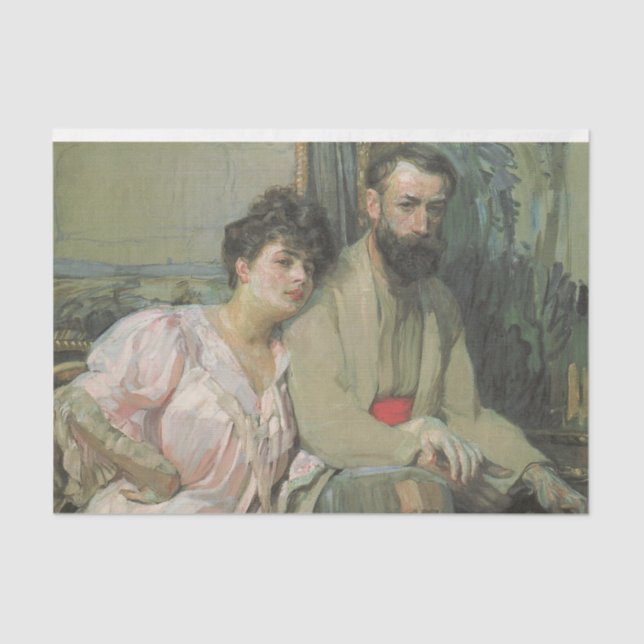 Self-Portrait With His Wife (by Frantisek Kupka) Tissue Paper (Front)
