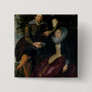 Self portrait with Isabella Brandt 15 Cm Square Badge