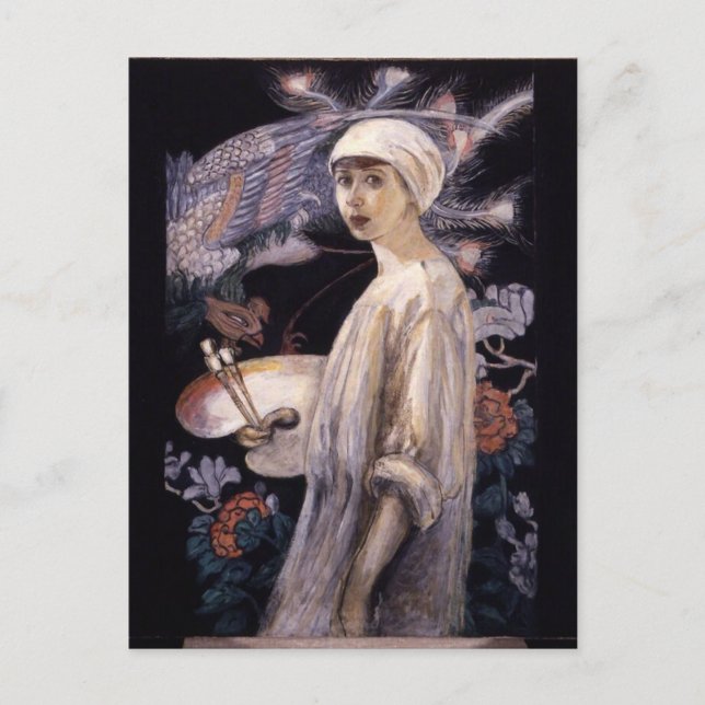 Self-Portrait with Paradise Birds by Stettheimer Postcard (Front)