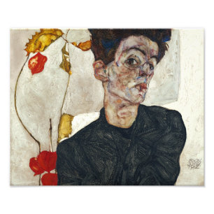 Self-Portrait with Physalis Egon Schiele Photo Print