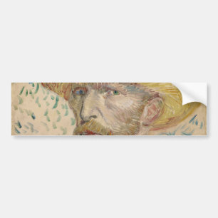 Self-Portrait with Straw Hat by Vincent Van Gogh Bumper Sticker