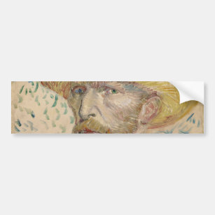 Self-Portrait with Straw Hat by Vincent Van Gogh Bumper Sticker