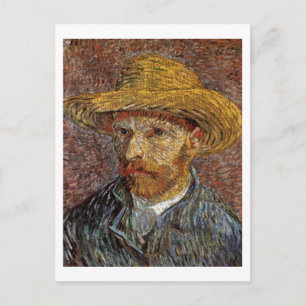 Self-Portrait with Straw Hat Van Gogh Fine Art Postcard