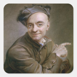 Self Portrait with the bull's-eye, 1737 Square Sticker