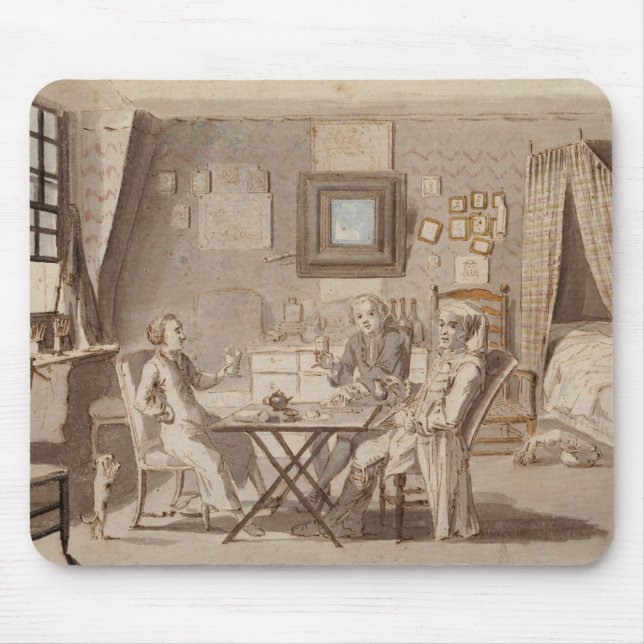 Self Portrait with Two Young Men (pen & brown ink Mouse Pad (Front)